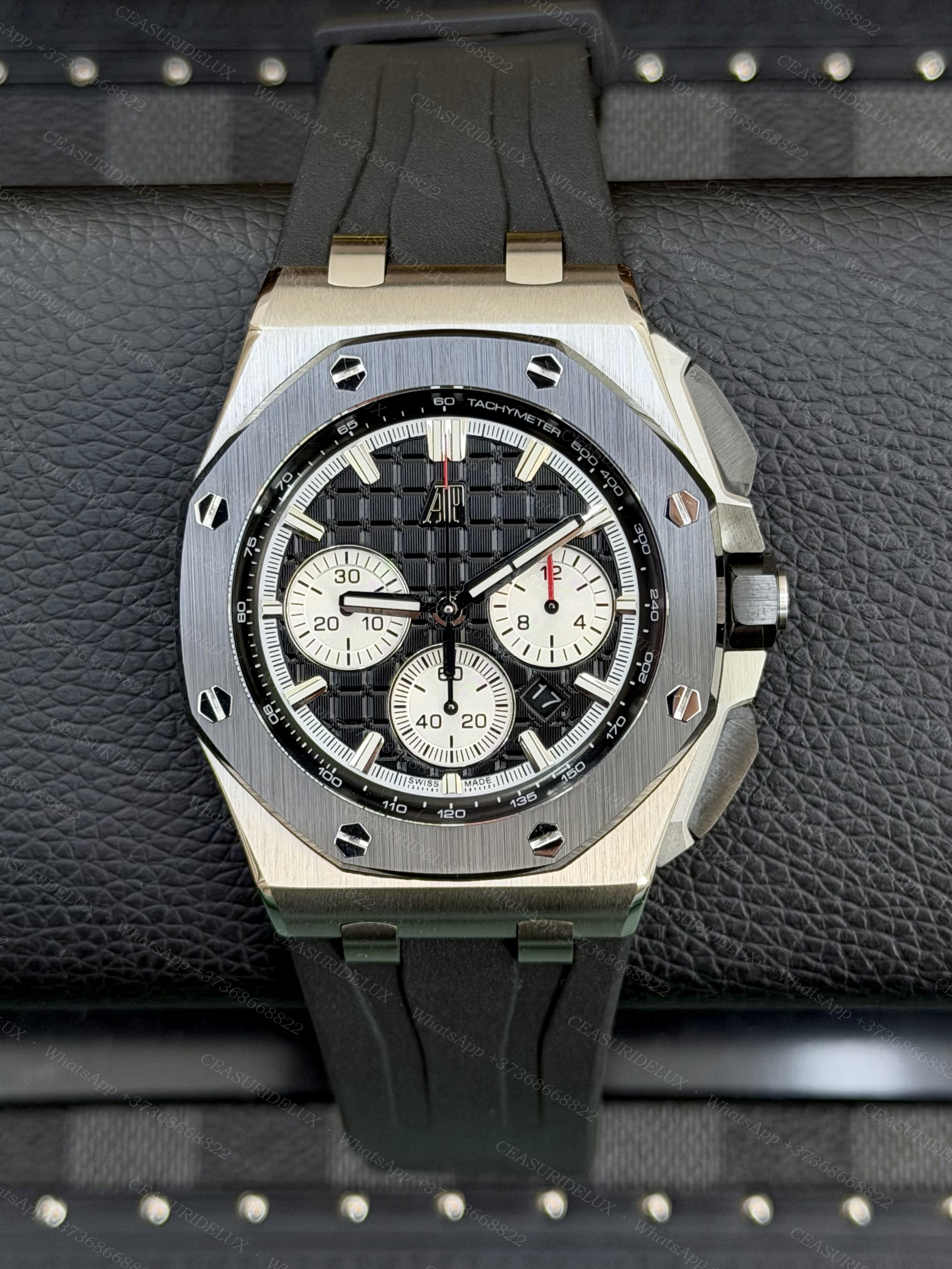 Audemars Piguet Royal Oak Offshore 43mm Chrono Steel — Black 'Panda' Dial + Black Rubber Strap (26420SO)