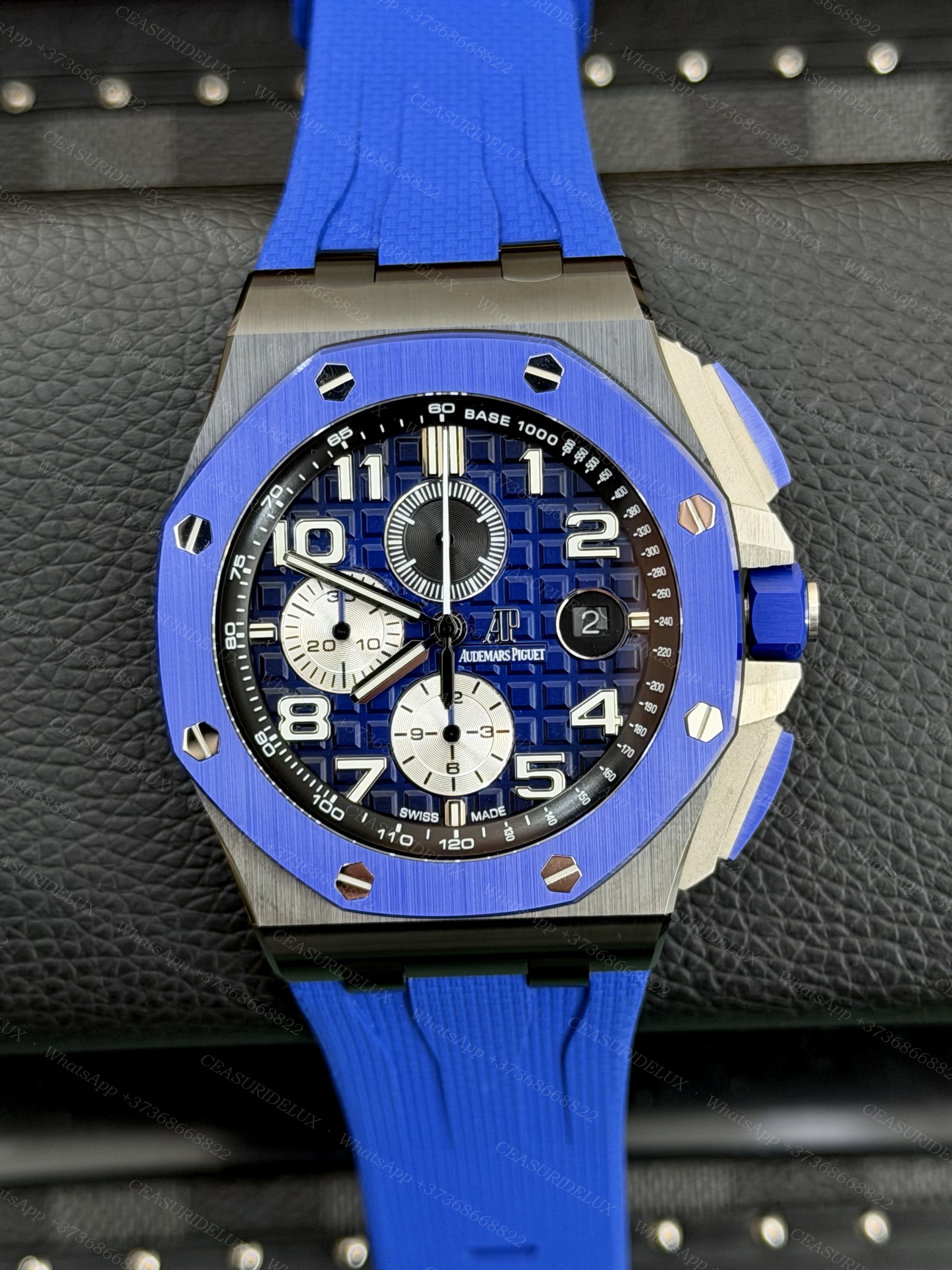 Audemars Piguet Royal Oak Offshore 44mm Diver Chrono Black Ceramic — Blue Dial + Blue Rubber Strap