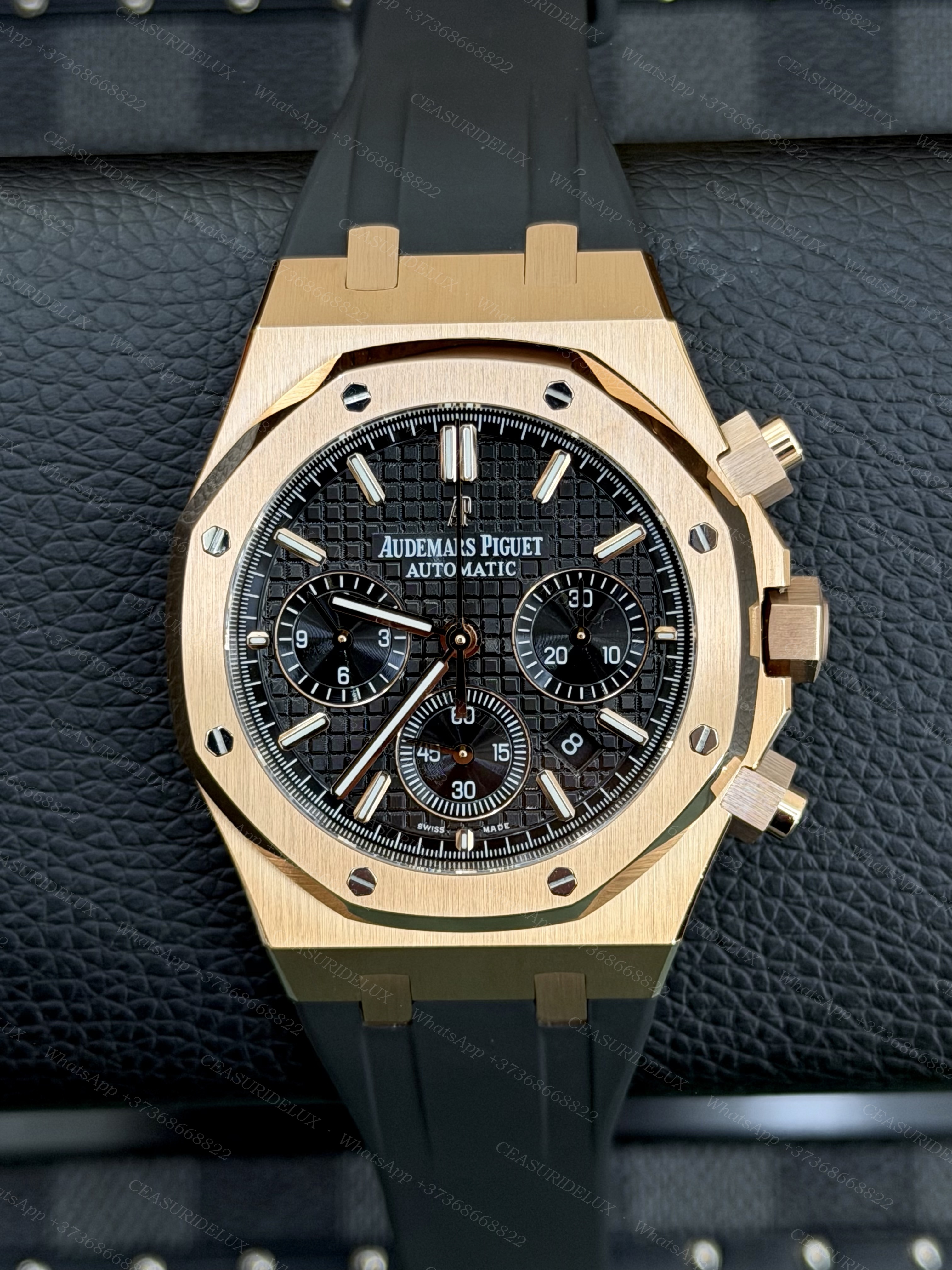 Audemars Piguet Royal Oak Chronograph 41mm Pink Gold — Black Dial on Rubber (26331OR)