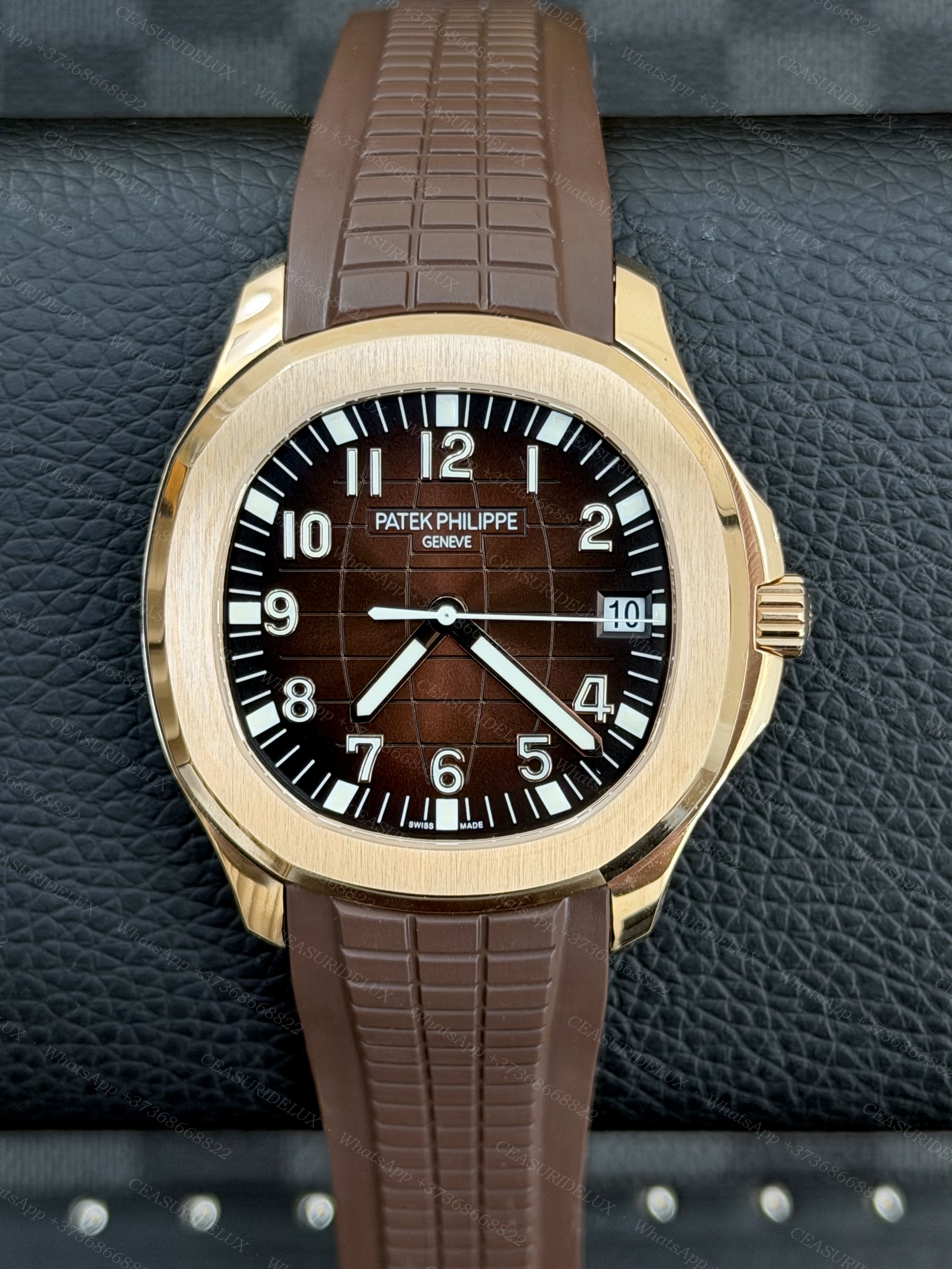 Patek Philippe Aquanaut 5167R Rose Gold — Brown Embossed Dial + Composite Strap (5167R-001)