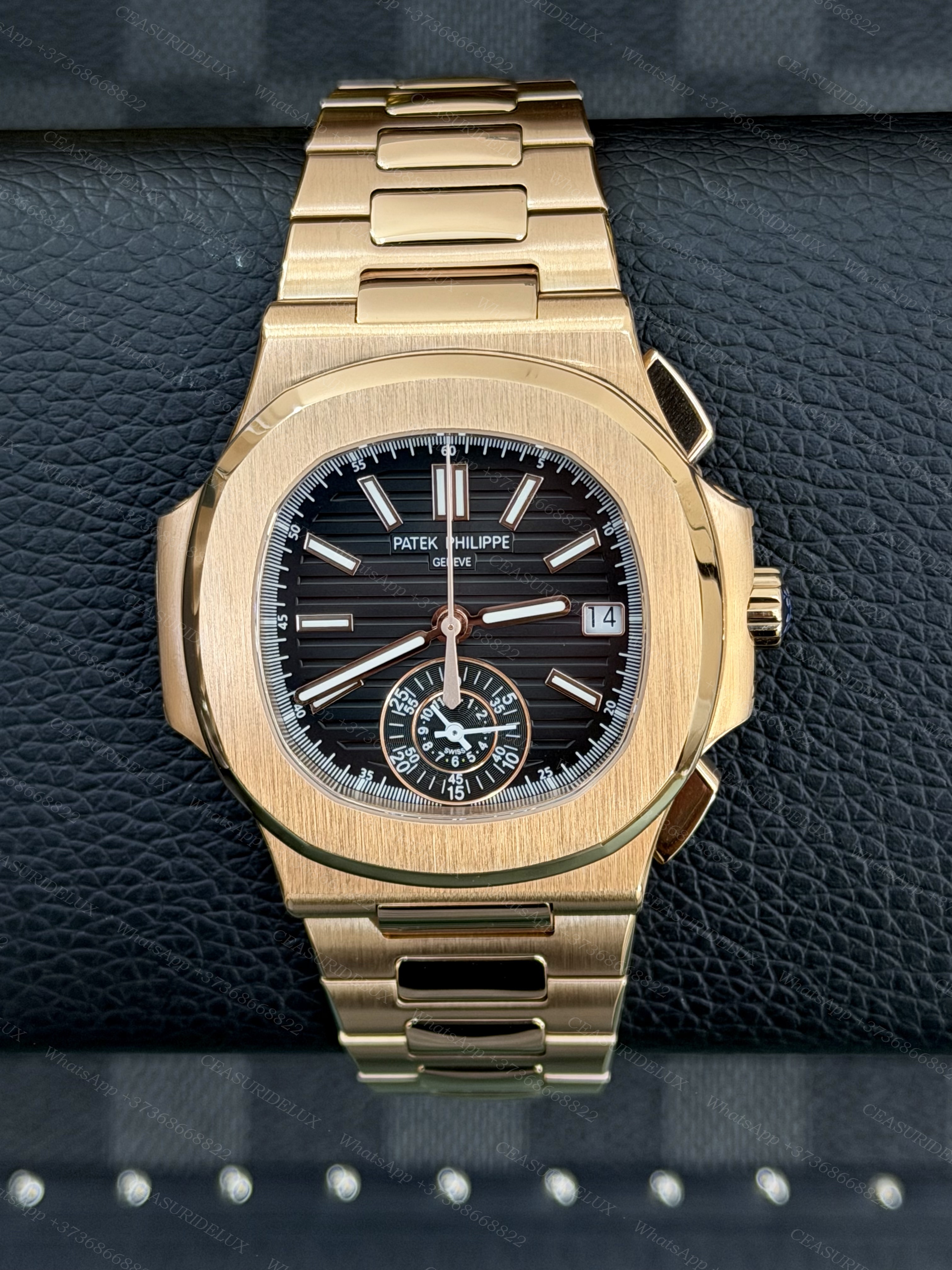 Patek Philippe Nautilus 5980/1R Rose Gold — Black Dial Chronograph