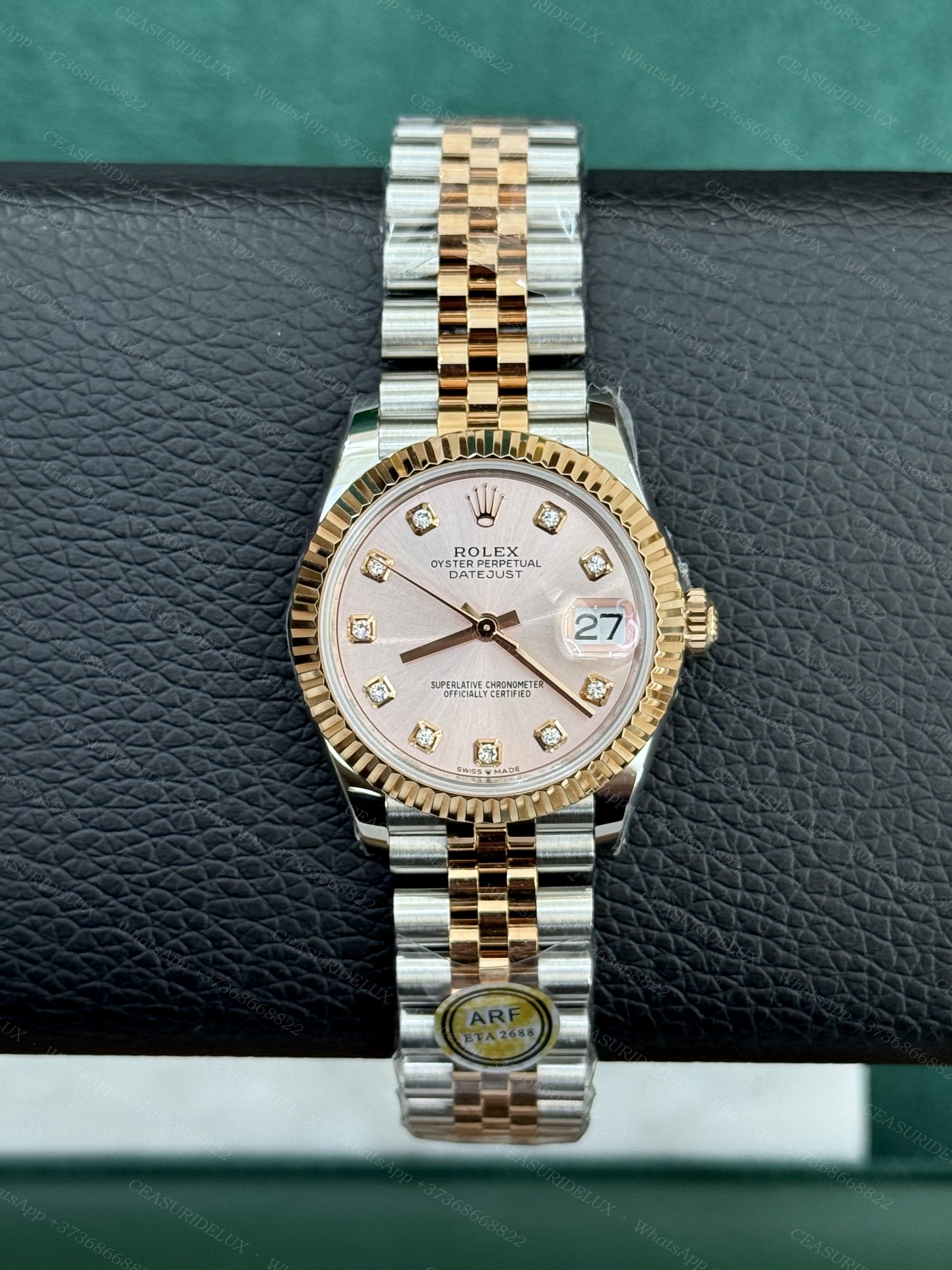 Rolex Datejust 31 Two-Tone Steel/Everose Gold — Pink Sundust Diamond Dial + Jubilee (278271)