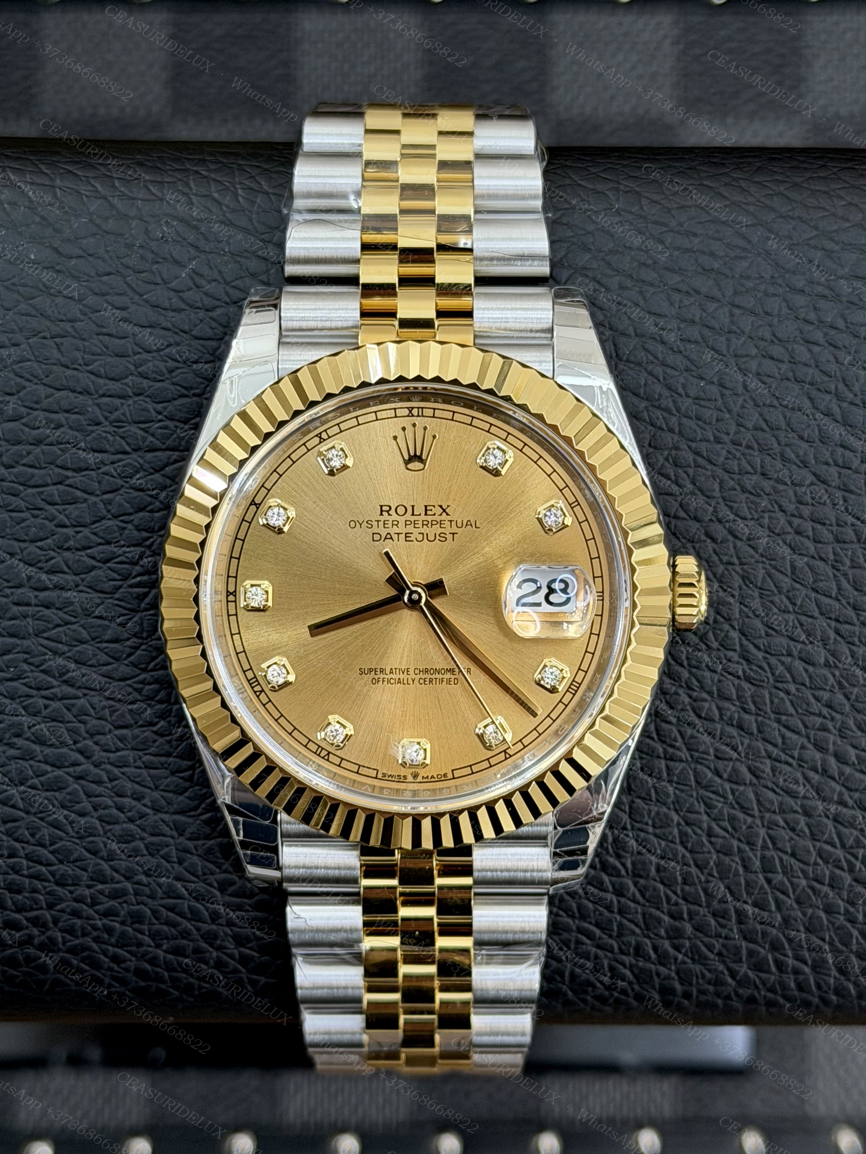Rolex Datejust 41 Two-Tone Steel/Yellow Gold — Champagne Diamond Dial + Jubilee (126333)