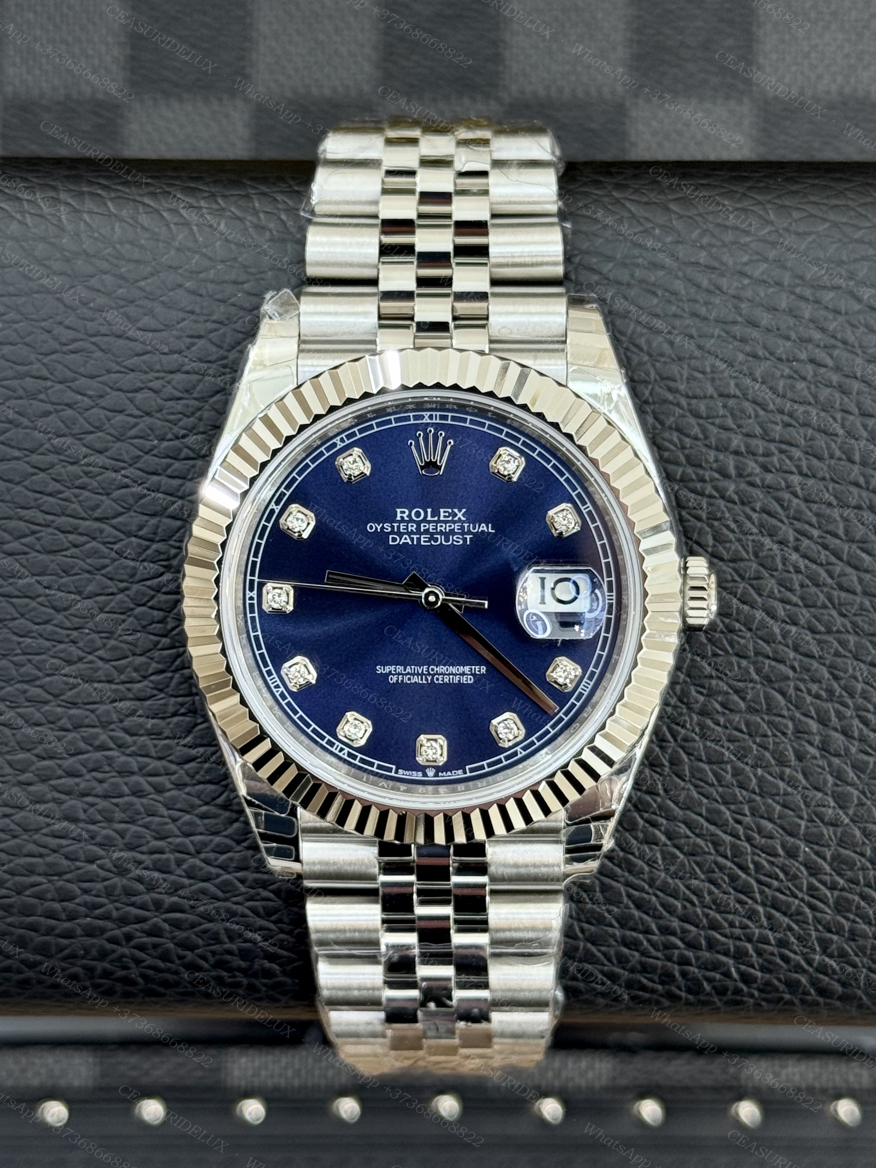 Rolex Datejust 41 Steel — Blue Diamond Dial + Jubilee (126334)