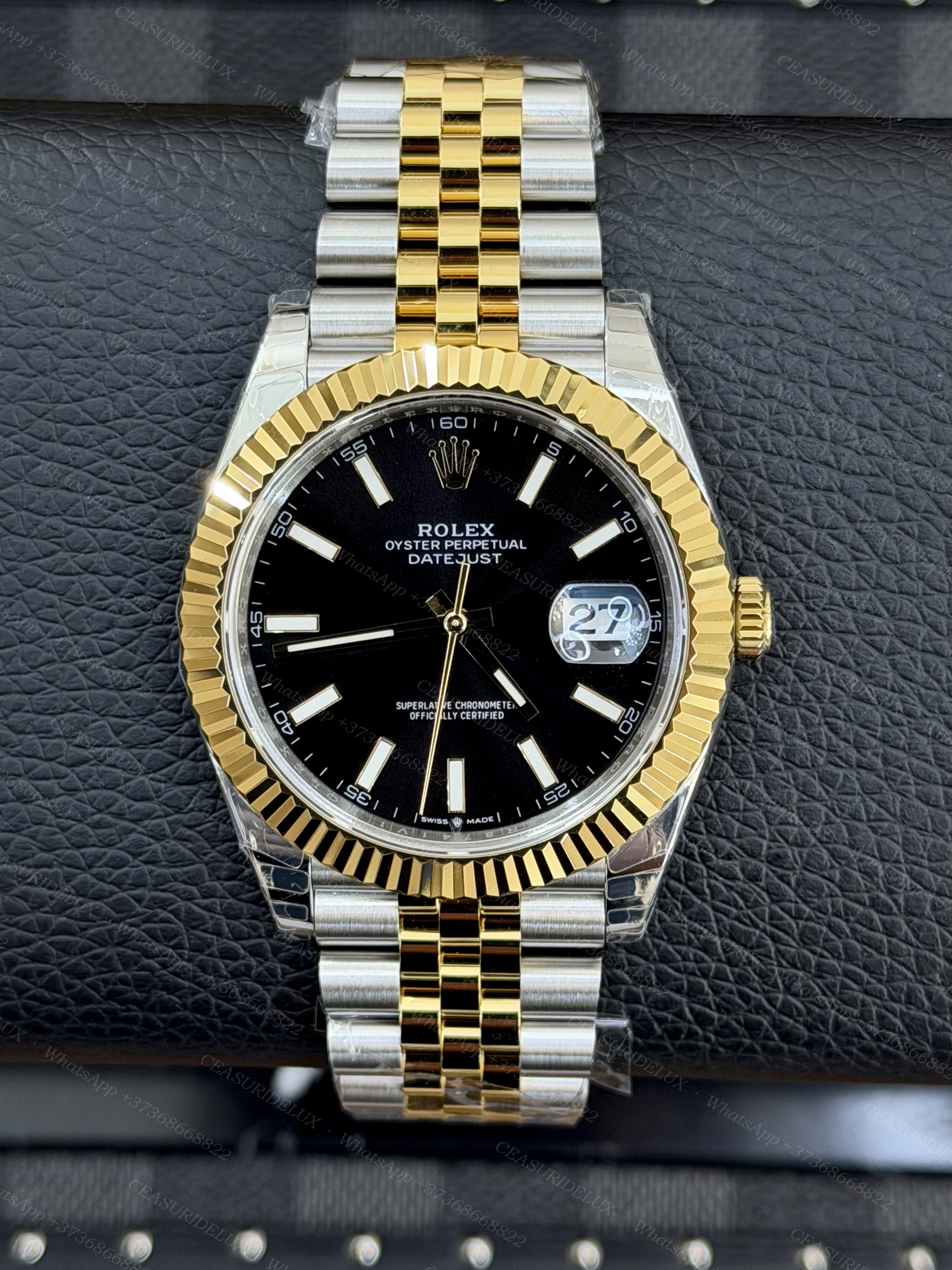 Rolex Datejust 41 Two-Tone Steel/Yellow Gold — Black Index Dial + Jubilee (126333)