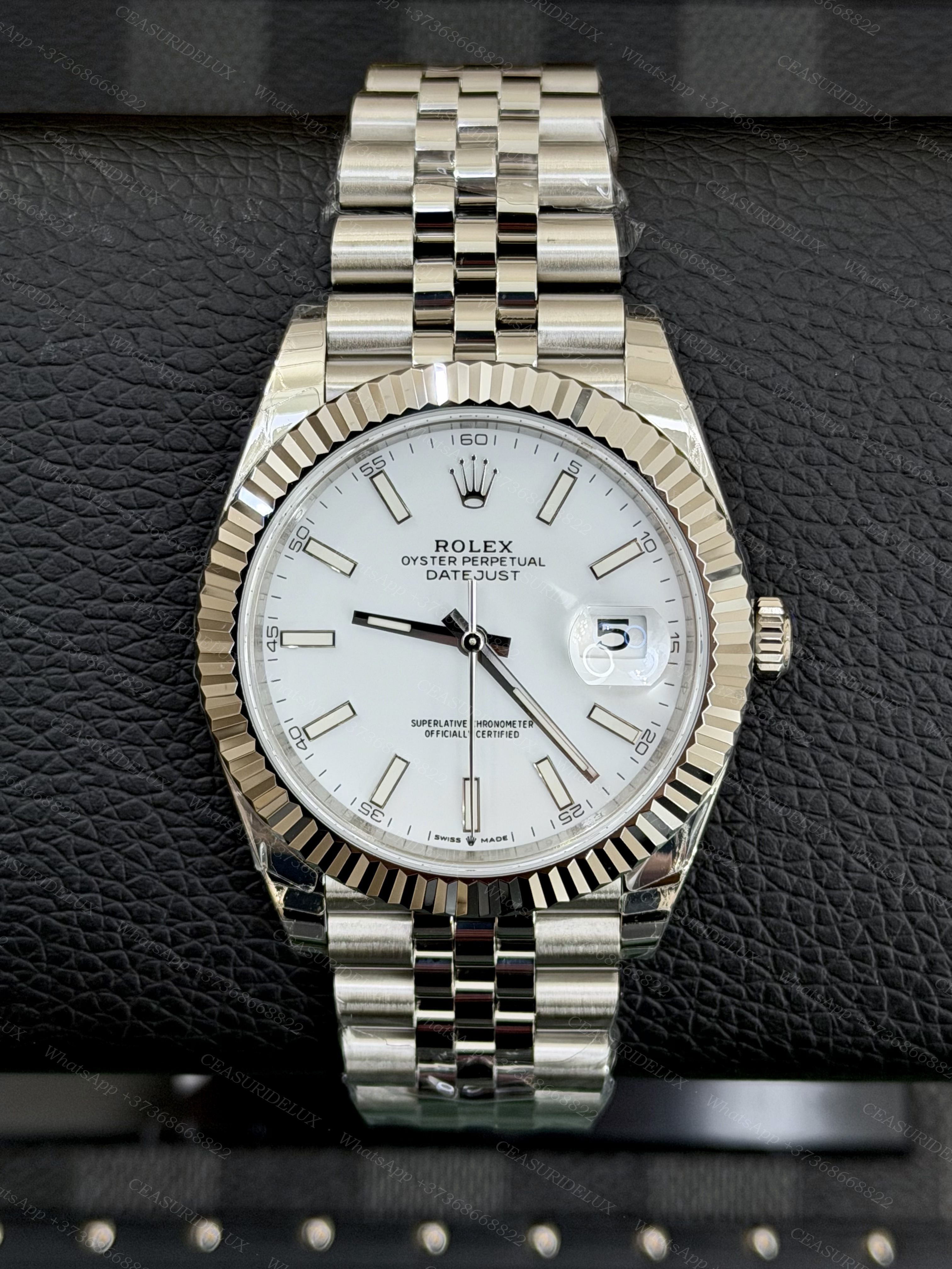 Rolex Datejust 41 Steel — White Index Dial + Jubilee (126334)