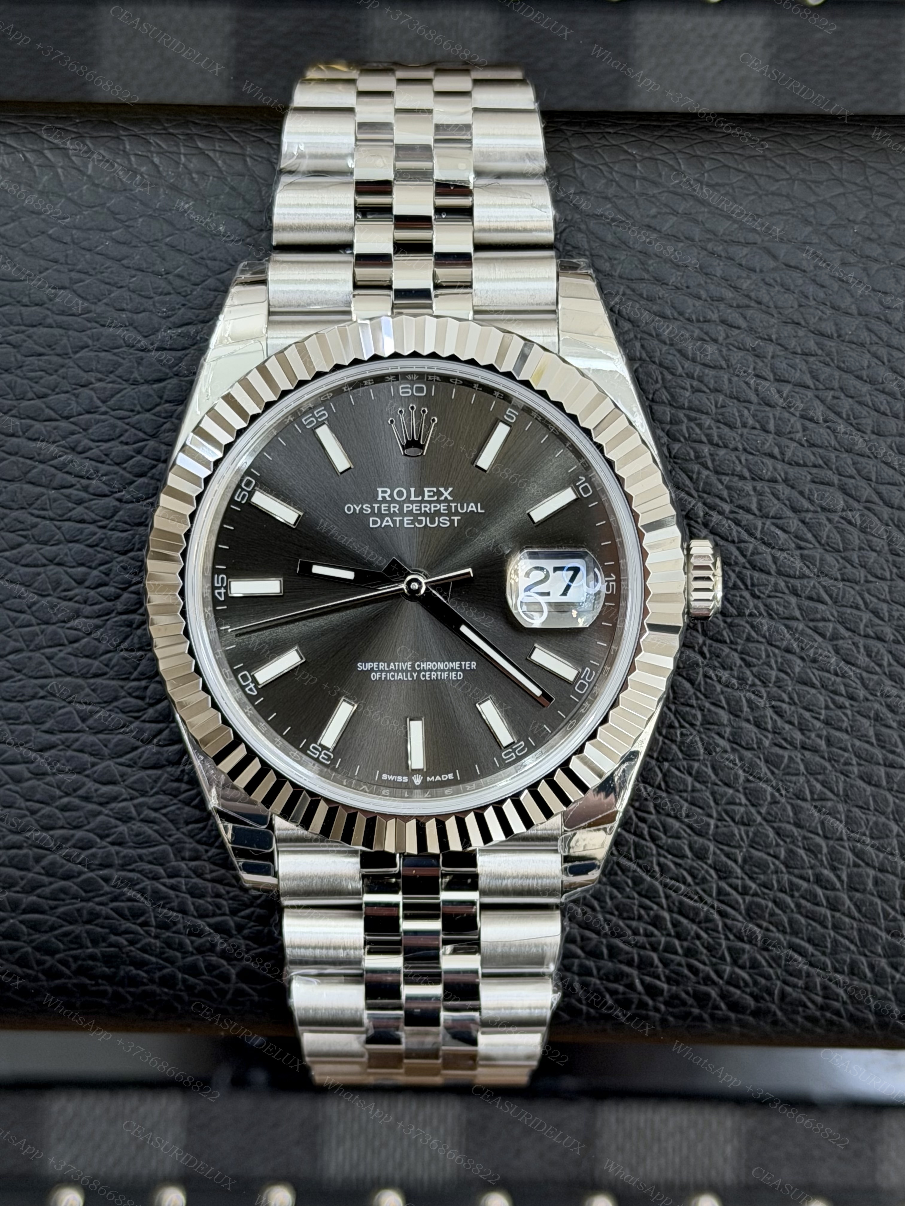 Rolex Datejust 41 Steel — Slate Index Dial + Jubilee (126334)