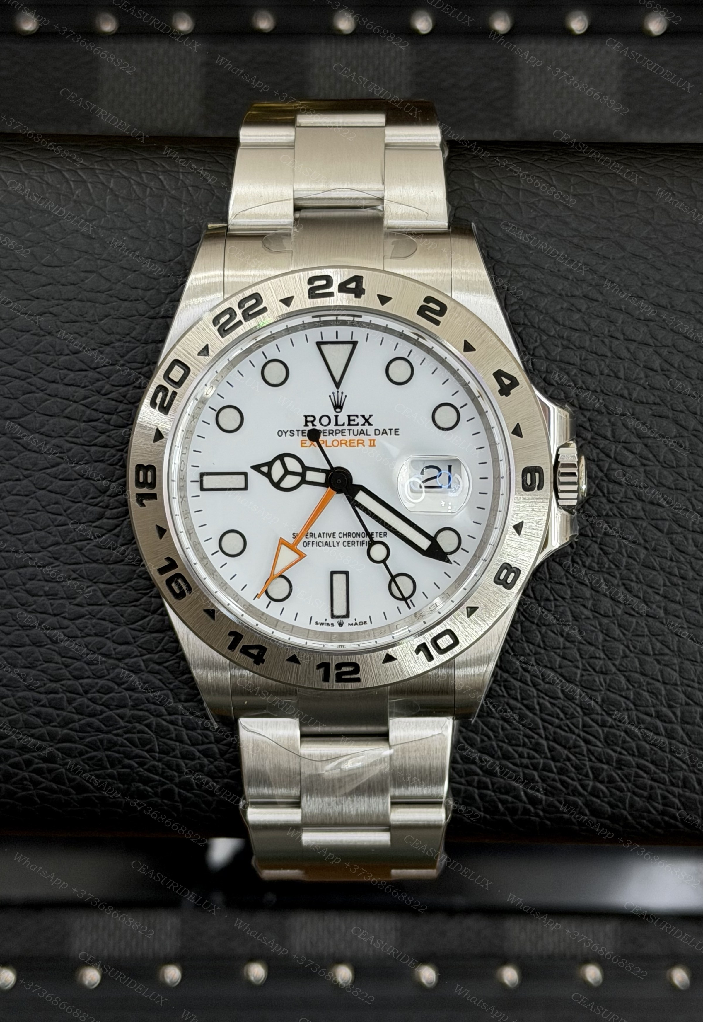 Rolex Explorer II 42 Steel — Polar White Dial + Oyster (226570) Background