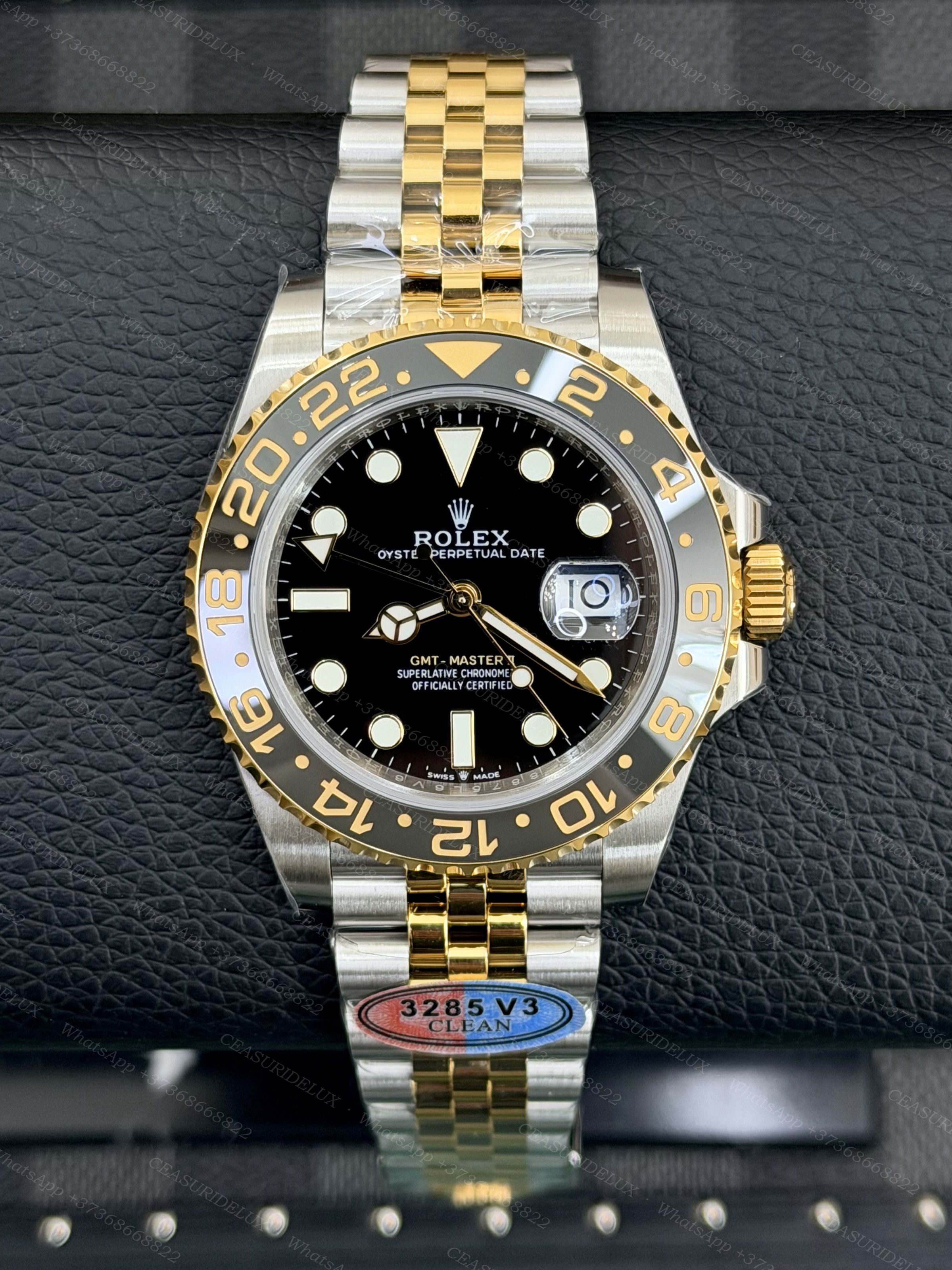 Rolex GMT-Master II Two-Tone Steel/Yellow Gold — Black Cerachrom + Black Dial + Jubilee (126713)