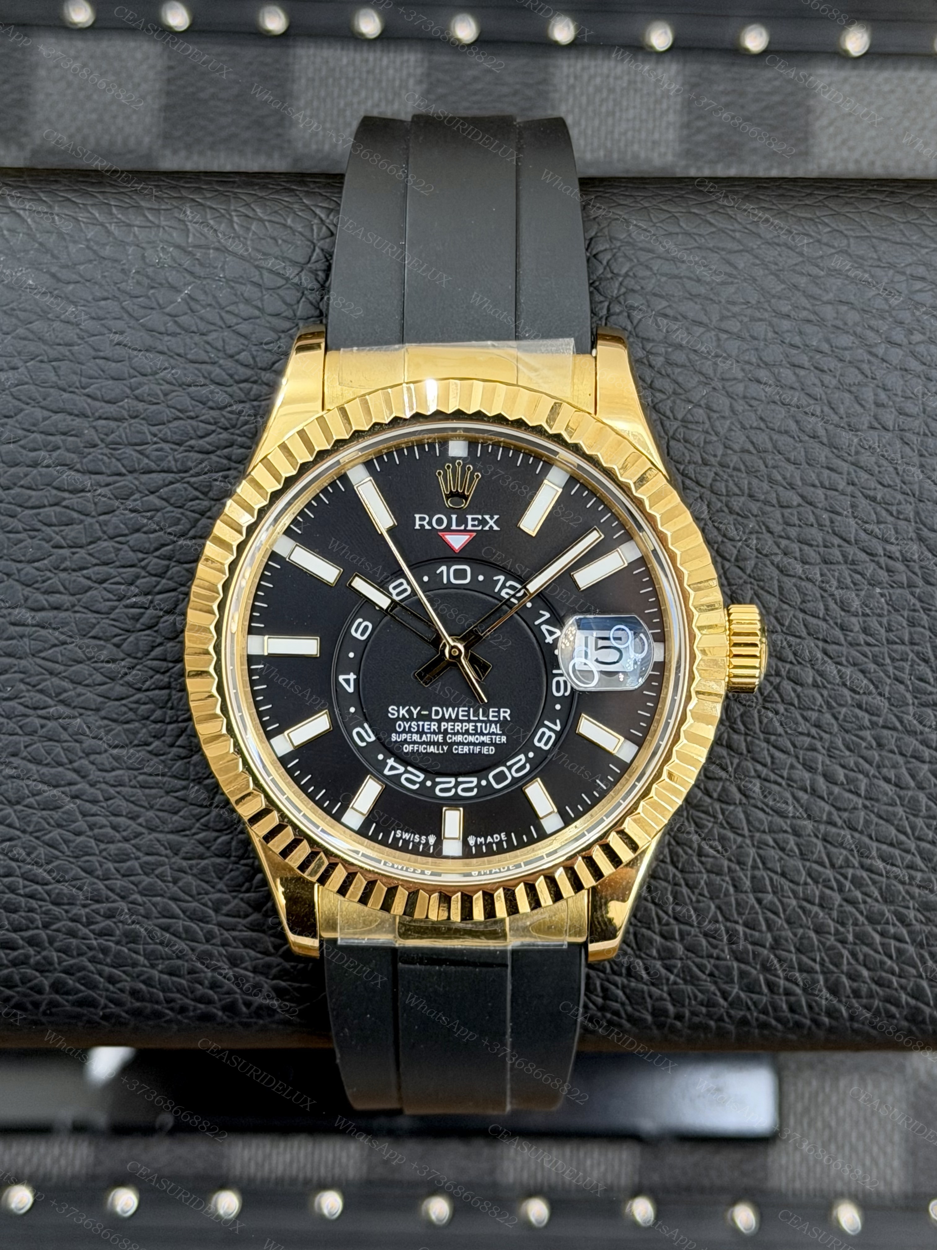 Rolex Sky-Dweller Yellow Gold — Black Dial + Oysterflex (326238)
