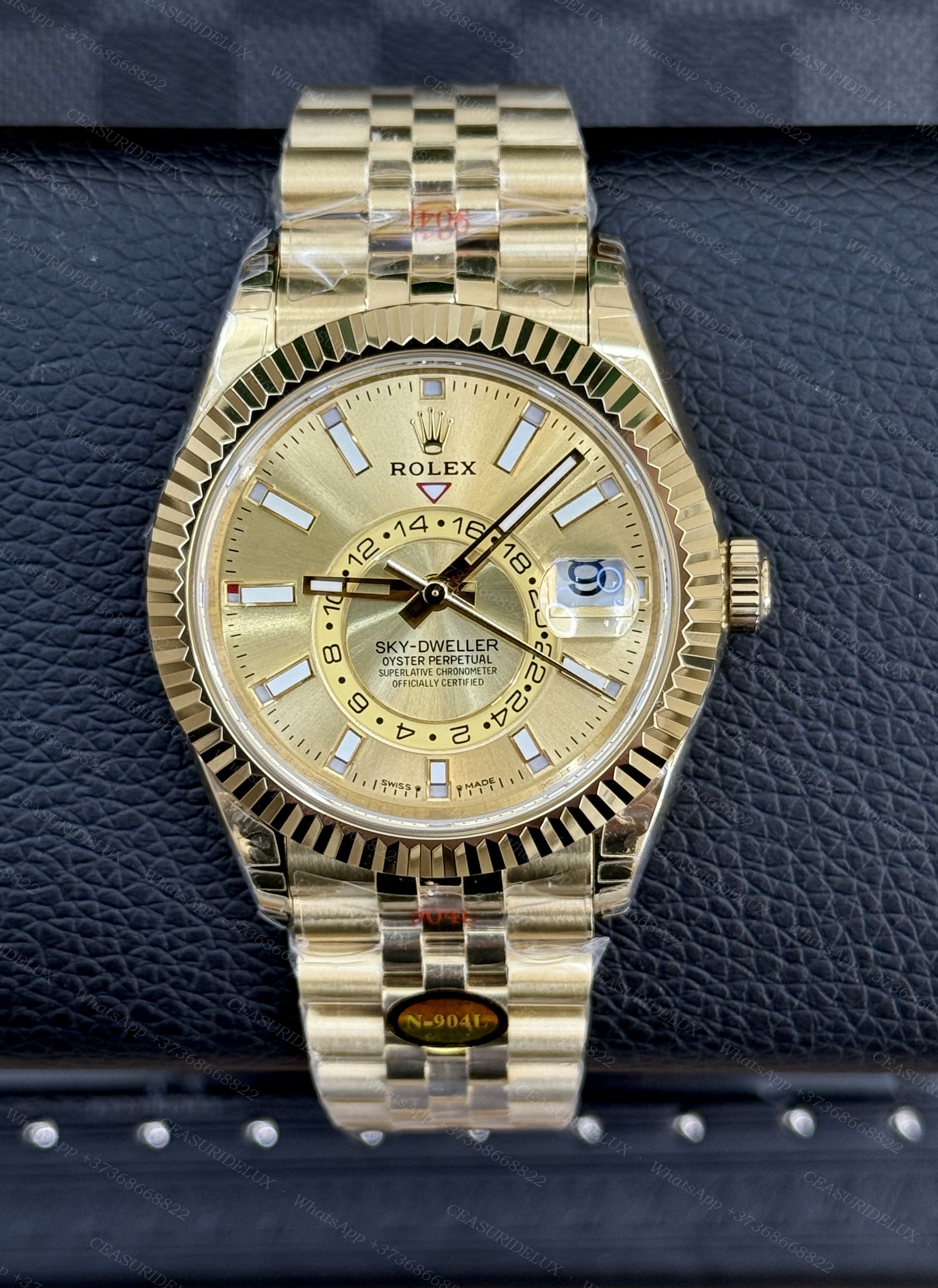 Rolex Sky-Dweller Yellow Gold — Champagne Dial + Jubilee (326138)