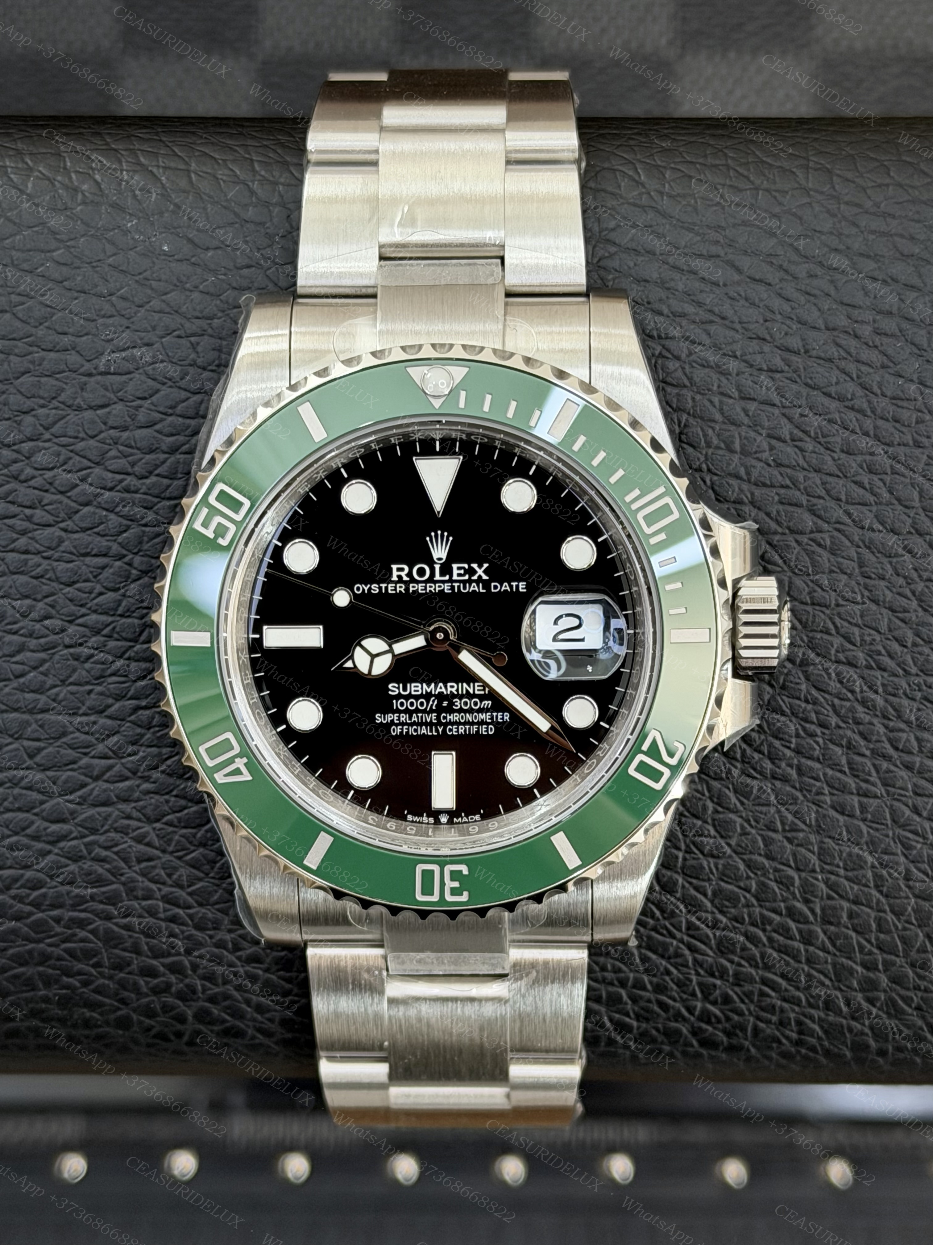 Rolex Submariner Date Steel — Green Cerachrom + Black Dial + Oyster (126610LV) 'Starbucks'