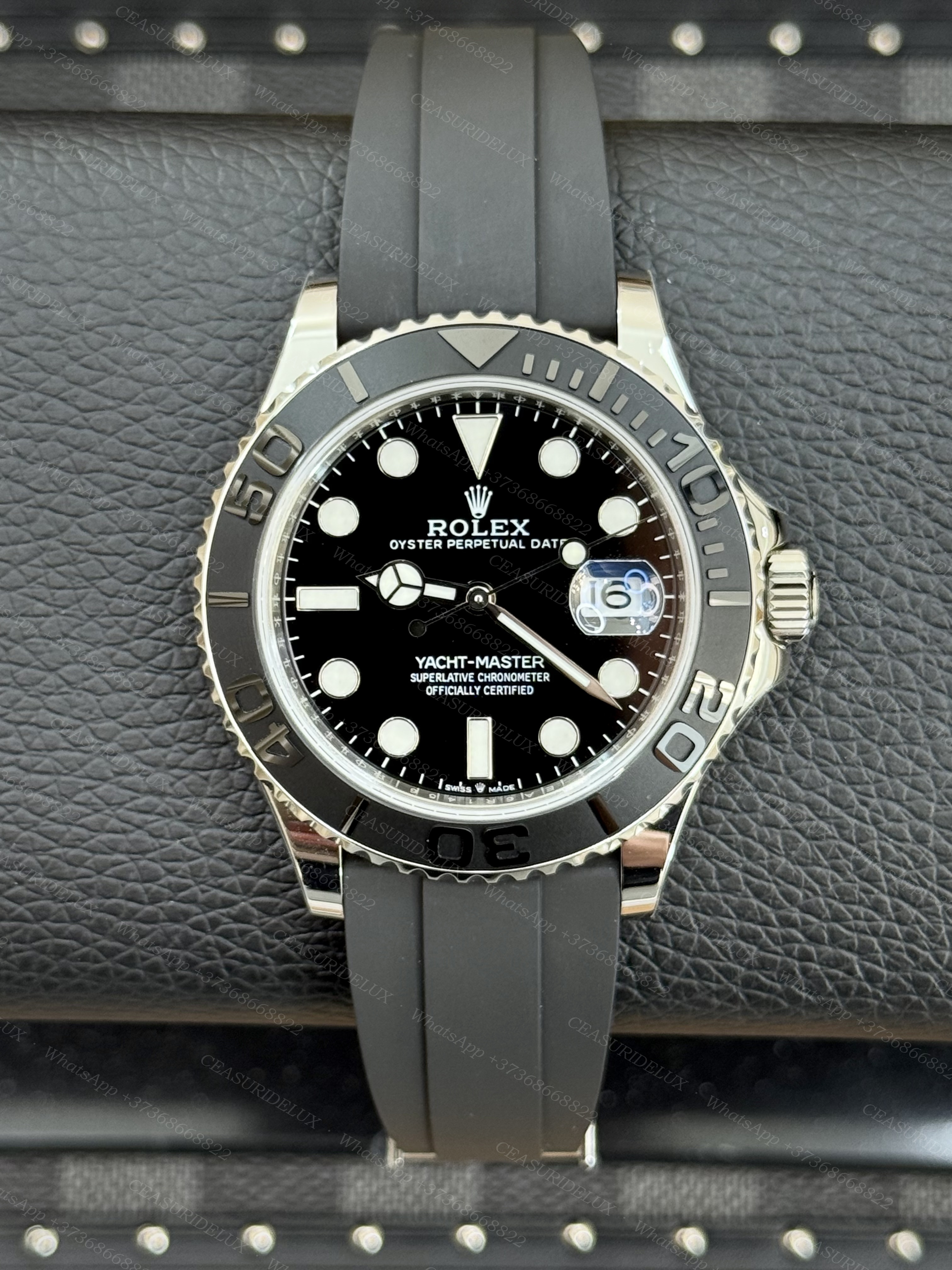 Rolex Yacht-Master 42 White Gold — Black Dial + Black Cerachrom + Oysterflex (226659)