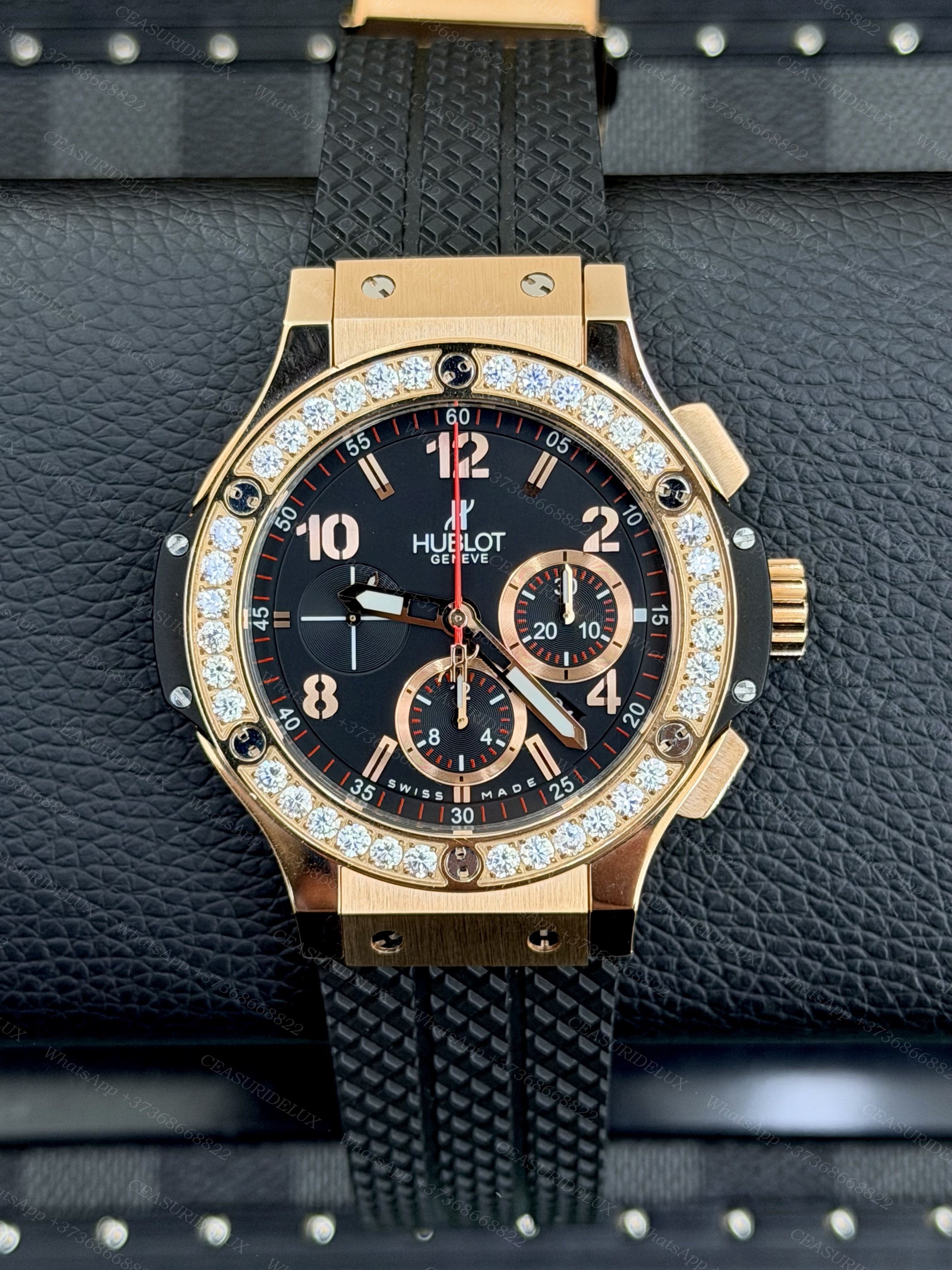 Hublot Big Bang 44 — King Gold + Diamond Bezel, Black Dial (301.PX.130.RX.114)