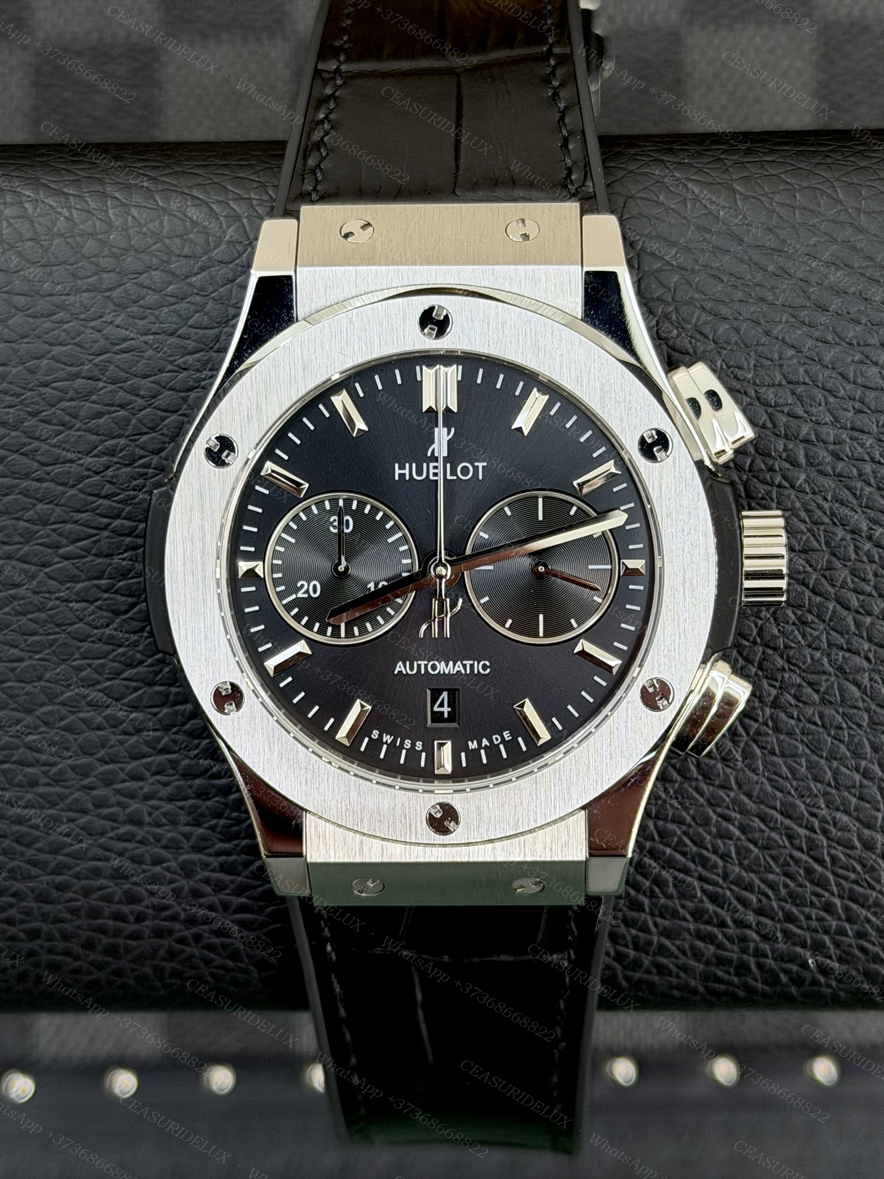 Hublot Classic Fusion Chronograph 45mm Titanium — Slate Grey Dial + Alligator Strap (521.NX.7071.LR)