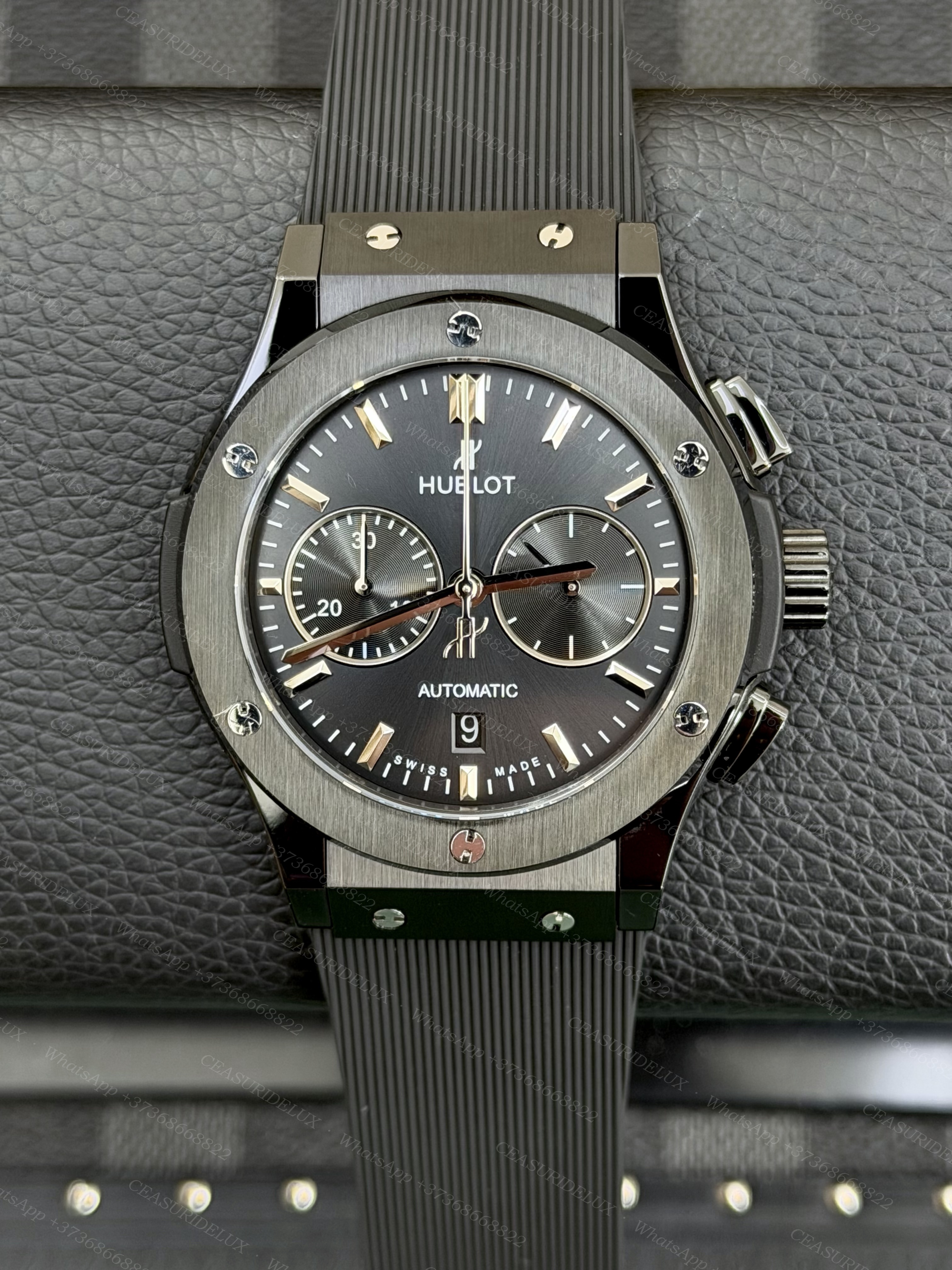 Hublot Classic Fusion Chronograph 45mm Black Ceramic — Anthracite Dial + Rubber Strap (521.CM.7071.RX)