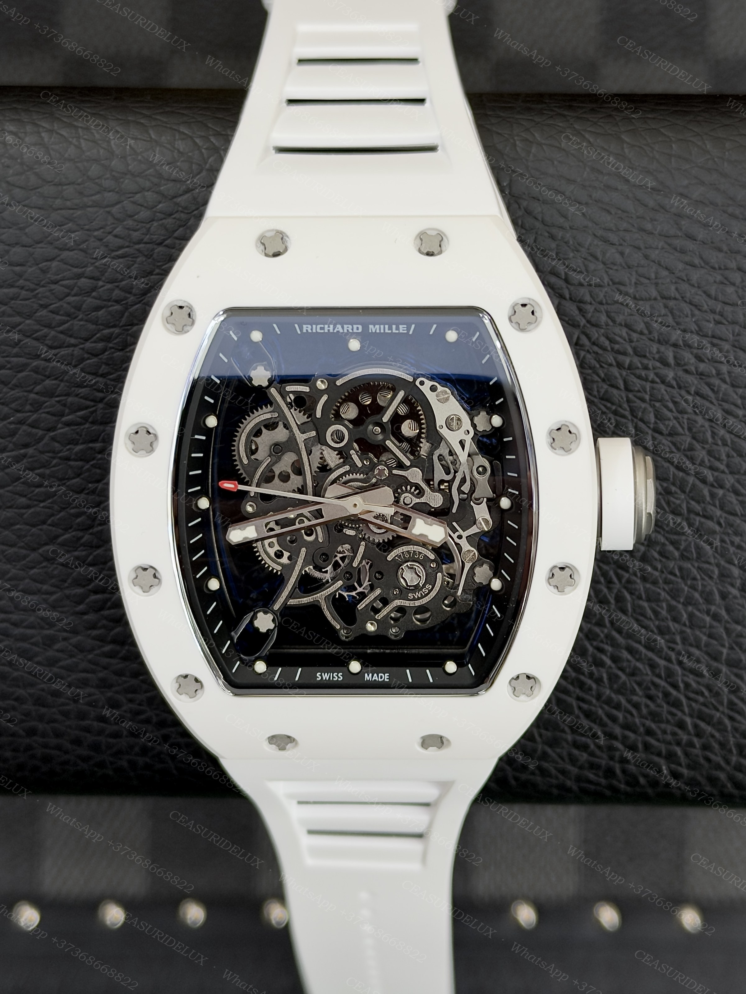 Richard Mille Richard Mille RM 055 Bubba Watson White Ceramic Skeleton Background