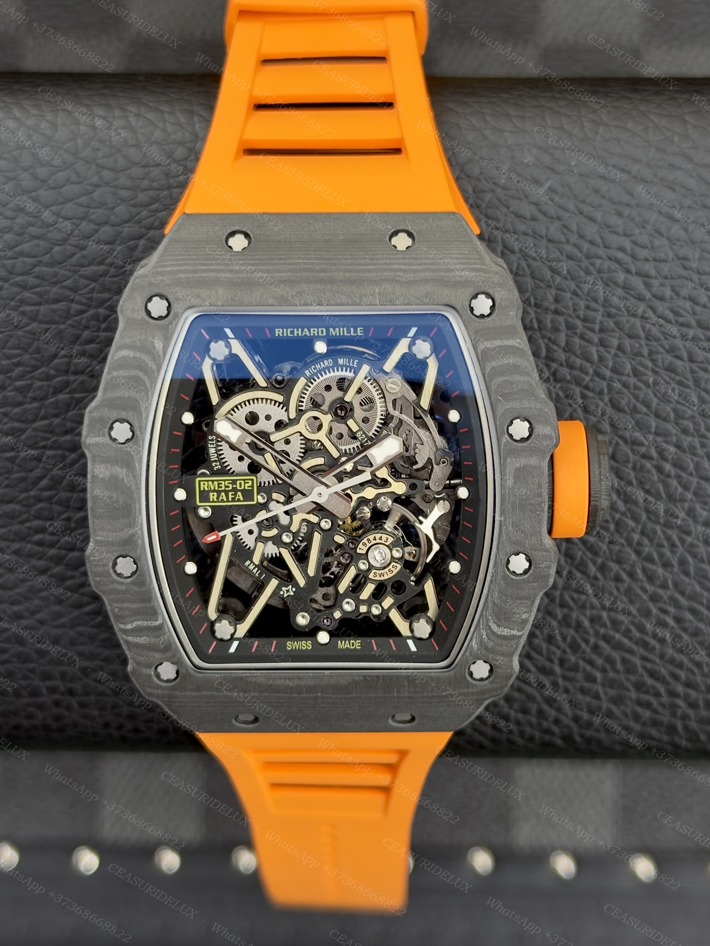 Richard Mille Richard Mille RM 35-02 Rafael Nadal Carbon TPT Orange Strap – Ref. RM 35-02 – Cal. RMAL1 Background