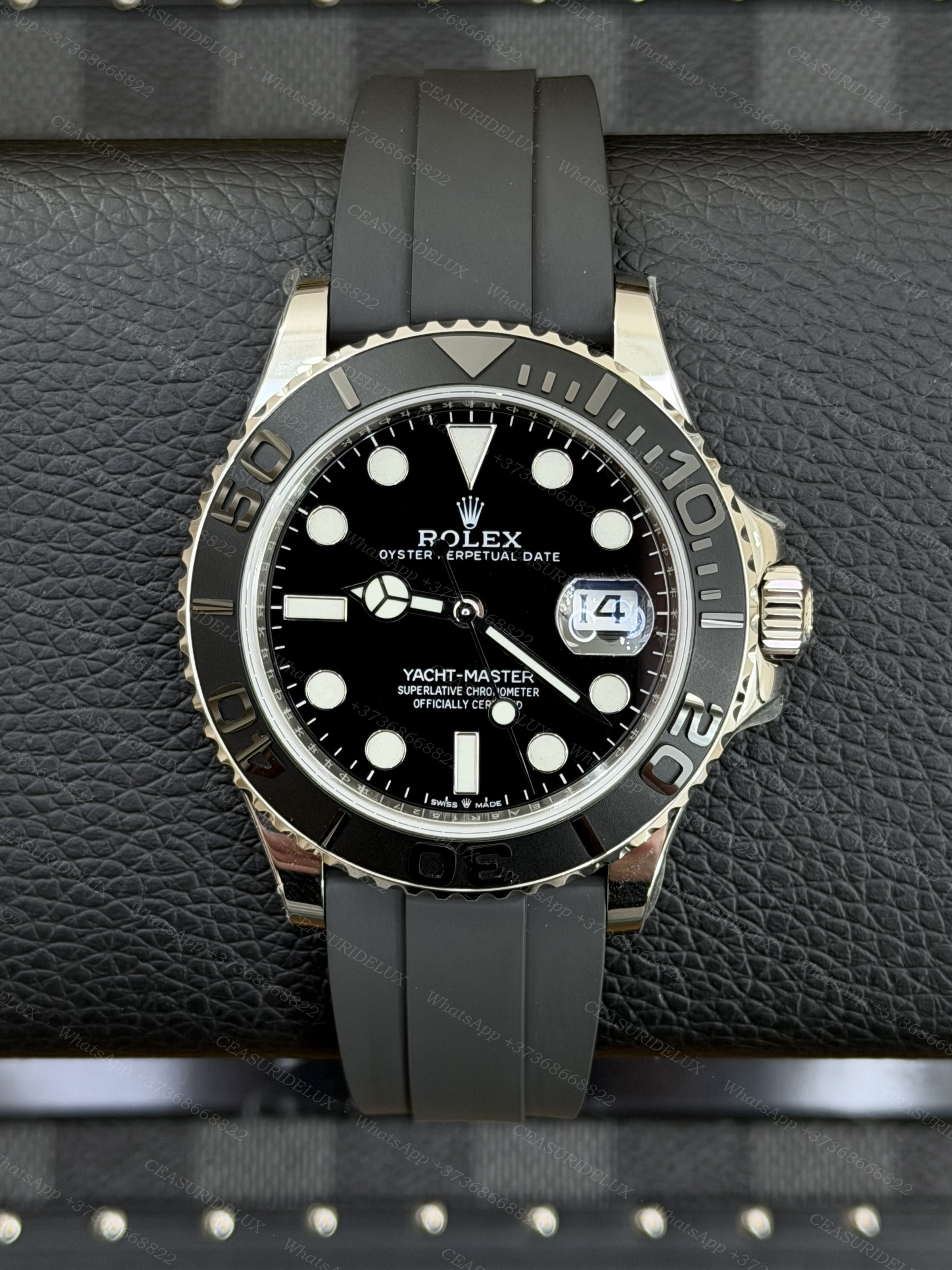 Rolex Rolex Yacht-Master 42mm White Gold, Black Dial, Matte Black Cerachrom Bezel, Oysterflex Bracelet – Ref. 226659 Background
